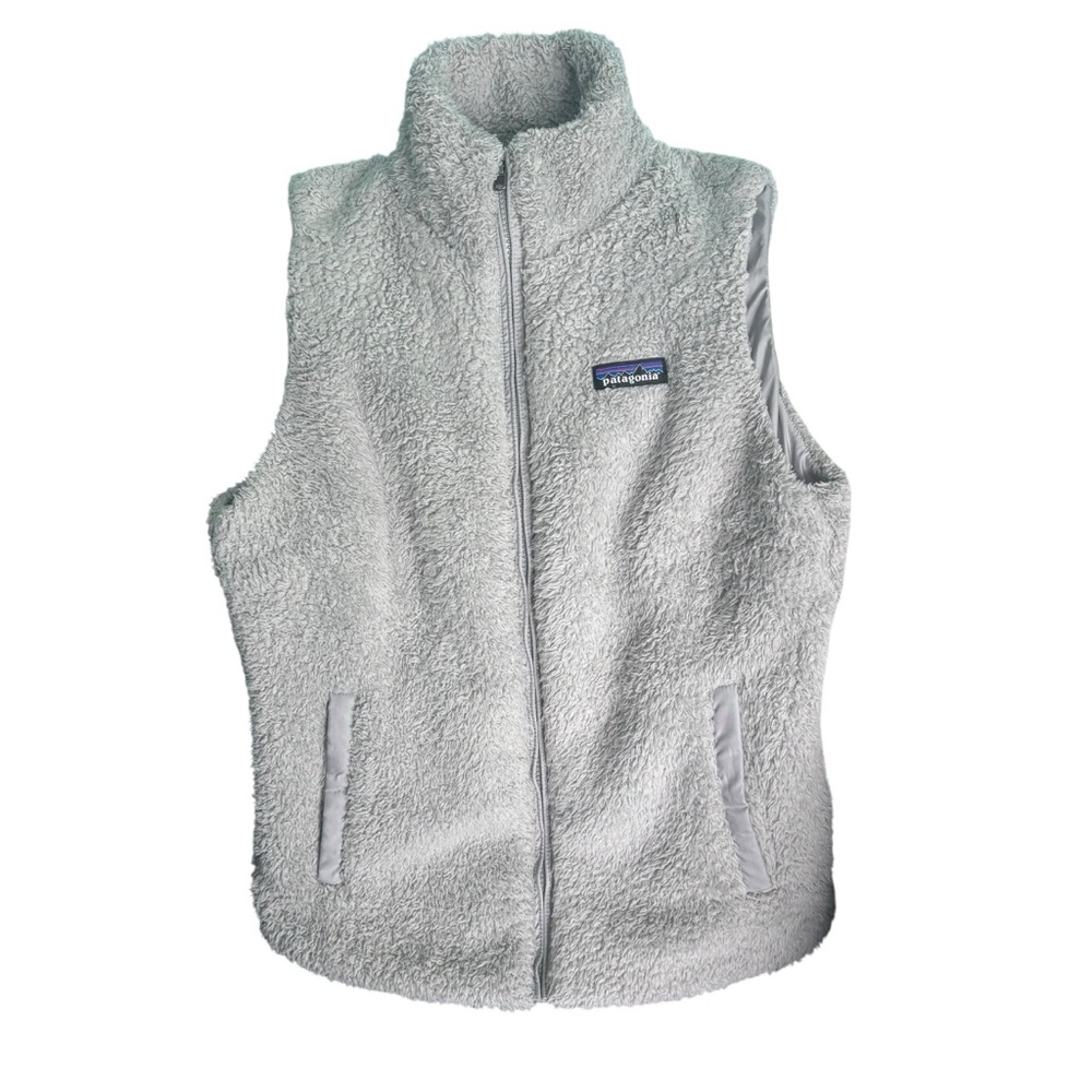 Patagonia Womens Los Gatos Full Zip Fleece Vest Medium Light Gray - Picture 2 of 8